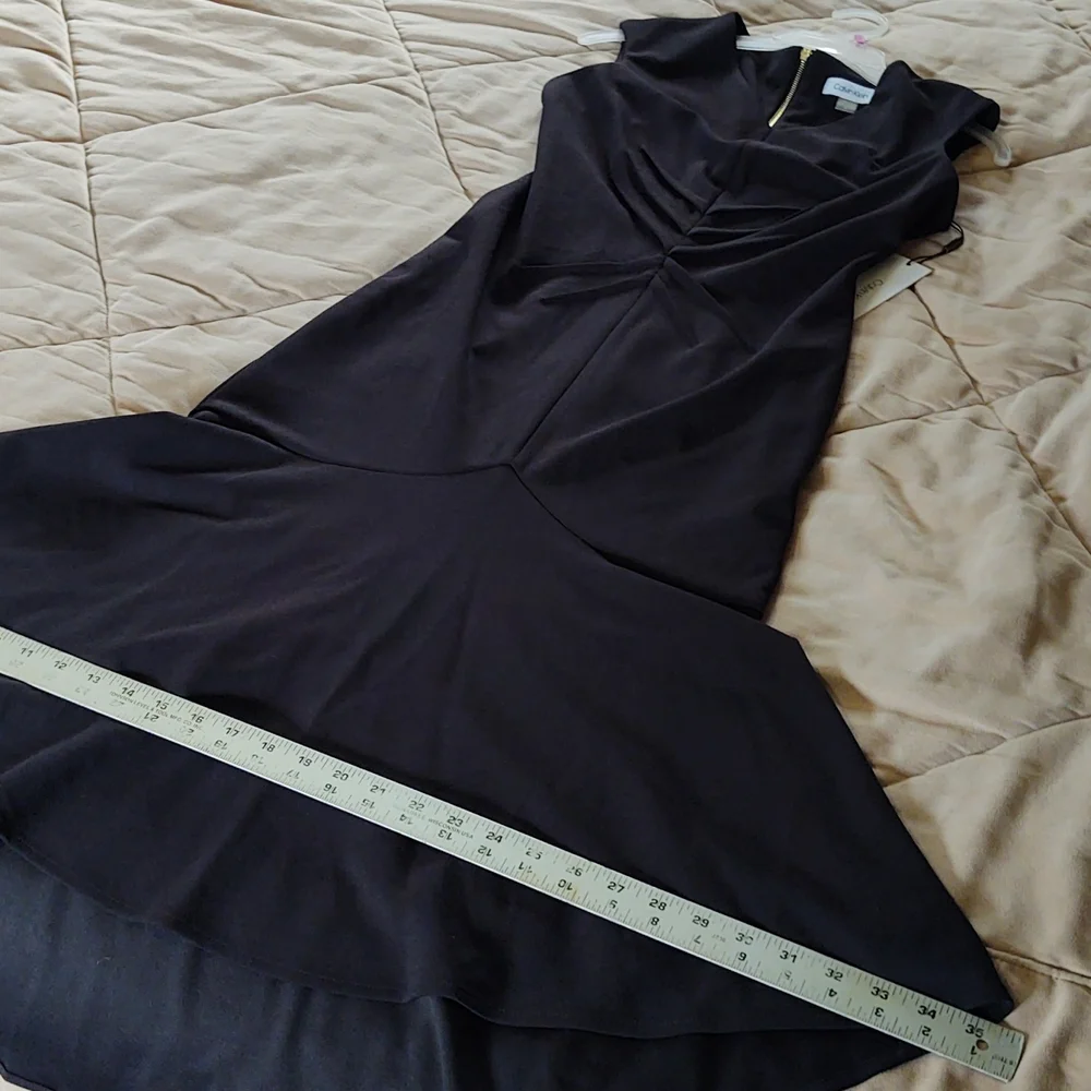 Calvin Klein Fit & Flare Sheath Dress Black 2 - Picture 15 of 15